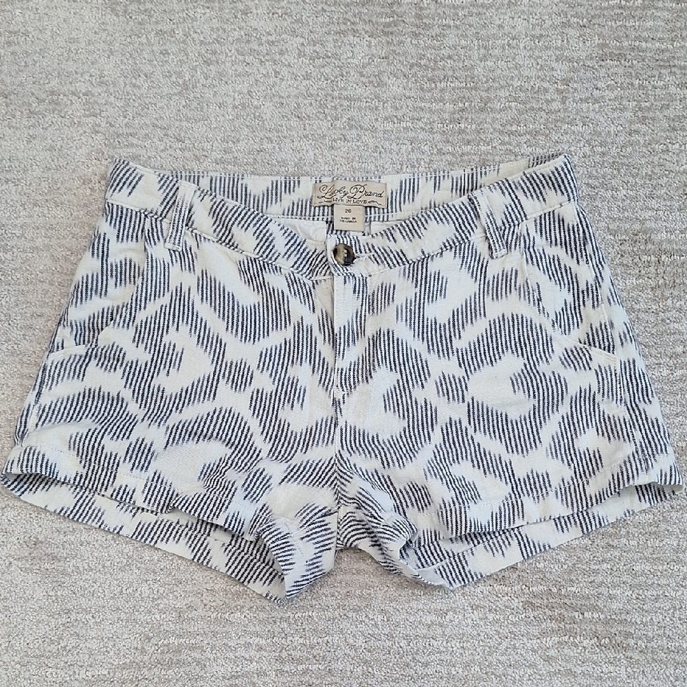 Lucky Brand Black and White High Waist Shorts